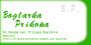 boglarka prikopa business card